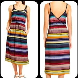Athleta Havana Rainbow Stripe Midi Dress